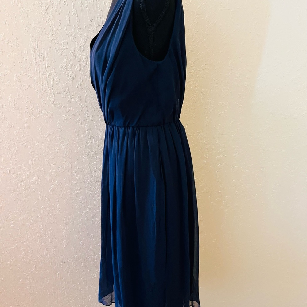 St.‎ John Blue Asymmetrical V-Neck Sundress - Picture 3 of 9